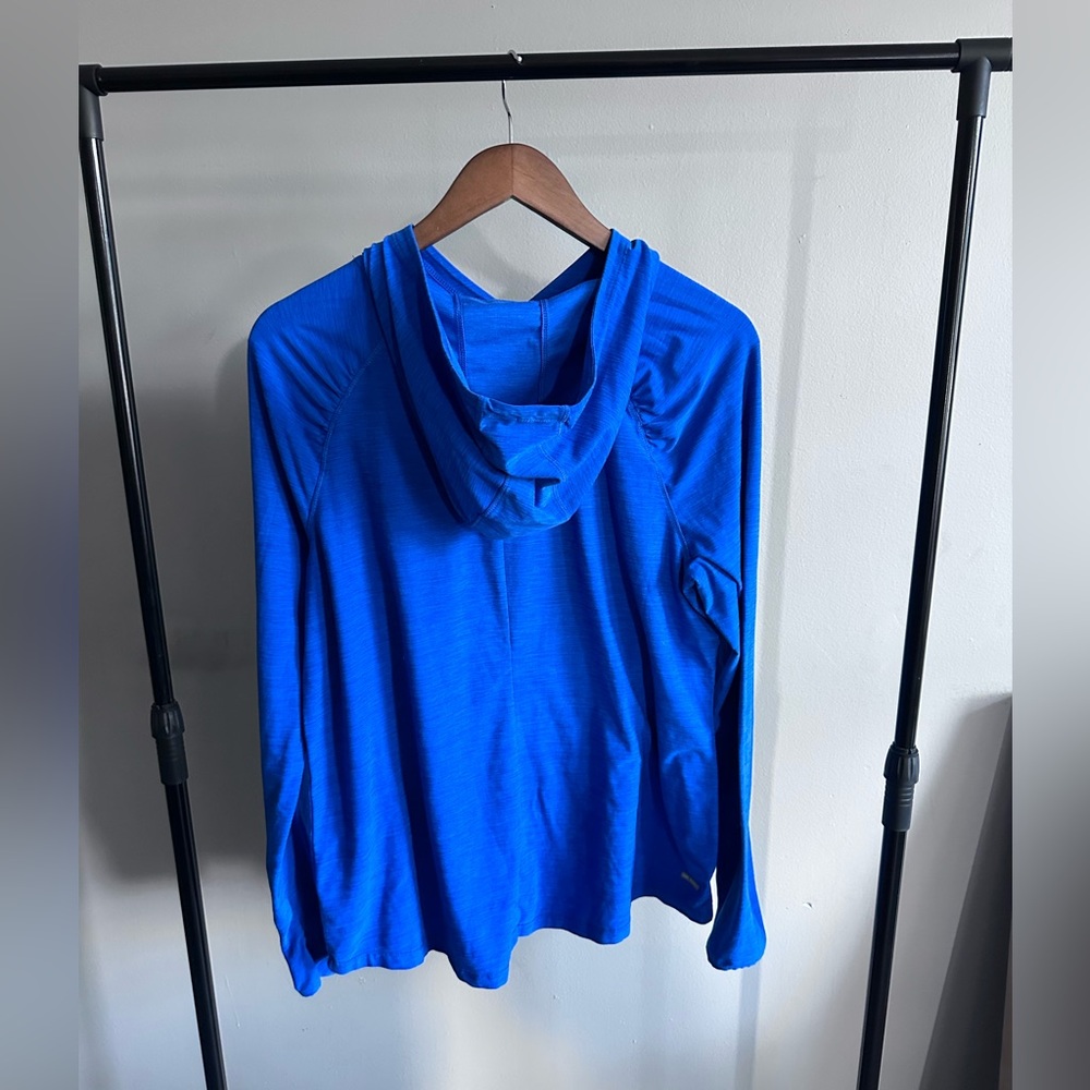 Danskin Long Sleeve Pullover Hooded Athletic Shirt – Size Large | Royal Blue - Picture 3 of 13